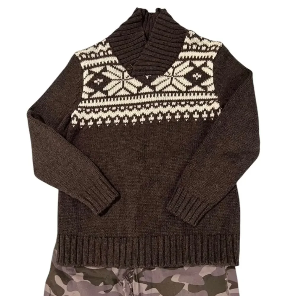 OshKosh Gray Sweater and Camouflage Pants Set - Boys Size 7